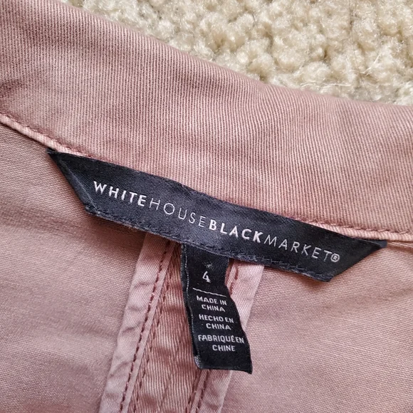 White House Black Market Petite washed denim rose twill jacket - Picture 2 of 13